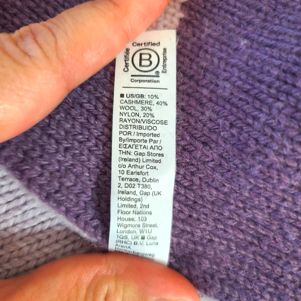 ATHLETA Daily Knit Cashmere Wool Blend Reversible Purple Cozy Scarf - Picture 6 of 8